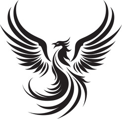 Inferno Firebird Icon Black Emblem Revival Glow Symbol Vector Logo Icon