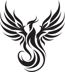 Revival Glow Symbol Vector Logo Icon Radiant Flame Wings Black Iconic Design