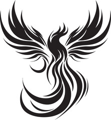 Flame Rise Symbol Vector Emblem Phoenix Blaze Rebirth Black Emblematic