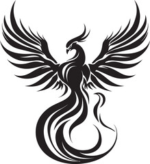 Rebirth Fire Emblem Vector Emblematic Phoenix Resilience Icon Black Logo