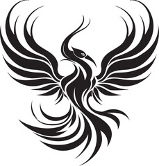 Radiant Feathered Icon Black Design Revival Wings Symbol Vector Logo