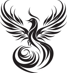 Resilient Fire Wings Vector Logo Icon Phoenix Radiance Black Iconic Emblem