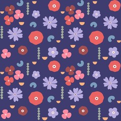 Vibrant floral seamless pattern. Floral elegance. Modern botanicals. Flower background. Abstract floral Art