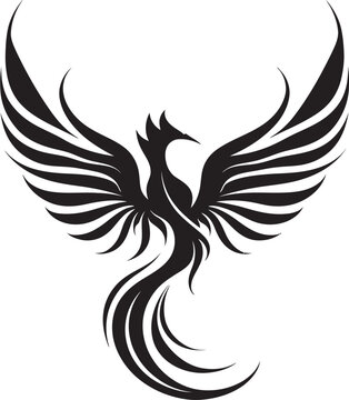 Inferno Rise Phoenix Black Iconic Phoenix Ignition Vector Emblematic