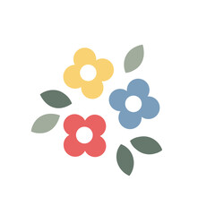 Fototapeta premium Vibrant floral Art print. Stickers. Floral elegance. Modern botanicals. Flower background. Abstract floral Art