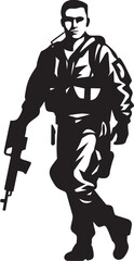 Battlefield Weaponry Vector Logo Tactical Firearm Soldier Black Emblematic