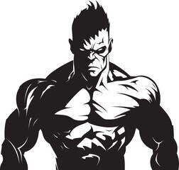 Risen Muscle Corpse Vector Emblematic Zombie Powerlift Icon Black Design