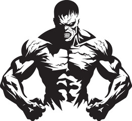 Decayed Fitness Forge Vector Logo Apocalyptic Muscle Form Black Iconic