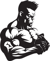 Decayed Fitness Corpse Vector Logo Icon Muscle Massacre Icon Black Emblematic