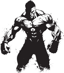 Muscle Massacre Icon Black Emblematic Undead Fitness Emblem Vector Logo