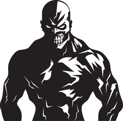 Zombie Muscles Unleashed Vector Emblematic Eternal Deadlift Icon Black Emblem