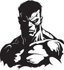 Decaying Fitness Warrior Black Iconic Zombie Muscles Unleashed Vector Emblematic