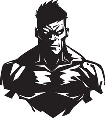 Risen Muscle Zombie Black Iconic Emblem Zombie Powerlifter Emblem Vector Design