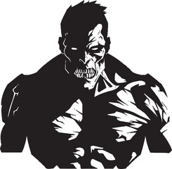 Zombie Muscles Unleashed Black Iconic Eternal Deadlift Icon Vector Emblem