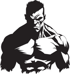 Apocalyptic Body Sculpt Vector Logo Zombie Mass Gain Black Iconic Design