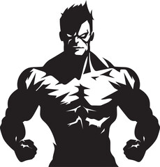 Zombie Fitness Sculpt Black Emblematic Risen Bodybuilder Icon Vector Icon