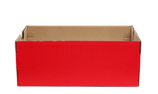 Open cardboard box package isolated on white background