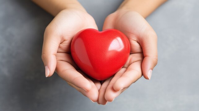 Hands tenderly hold a red heart, epitomizing the caring spirit of World Health Day. This image speaks to the protective and nurturing essence of global healthcare.