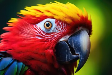 Dynamic and Colorful Snapshots of a Parrot Emphasizing Its Emotional and Unpredictable Nature - obrazy, fototapety, plakaty