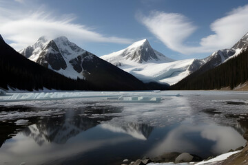 Fototapeta na wymiar lake in winter