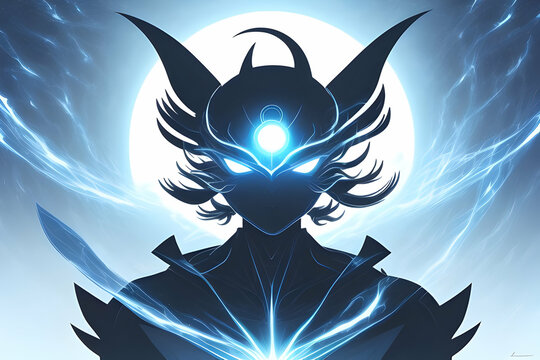 abstract blue background with wings - Powered by Adobe