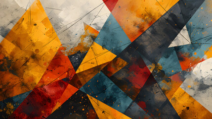 Abstract geometric pattern and texture teal and orange colors. Graphic resource background