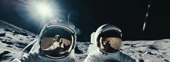 Lunar Pioneers: Astronauts Conquering the Moon's Horizon