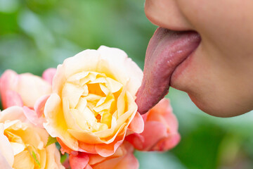 Sensual lips and tongue. Sensual mouth and tongue. Womans tongue sensuality licking. Sensual sexy...