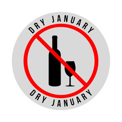 Dry january symbol icon