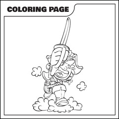 cartoon pirate Coloring Page collections, cute pirate vector illustration 