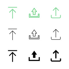 Upload icon set. load data symbol