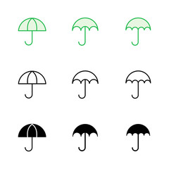 Umbrella icon set. umbrella sign icon