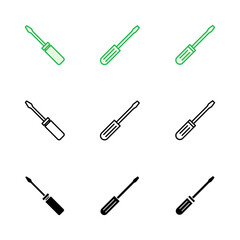 Fototapeta premium Screwdriver icon set. tools icon vector