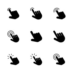Fototapeta premium Hand click icon set. pointer icon vector. hand cursor icon vector