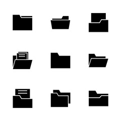 Folder icon set. folder vector icons