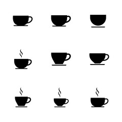 Coffee cup icon set. cup a coffee icon vector.