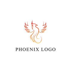 Phoenix bird logo design vector template