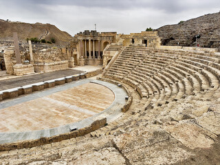 Roman Ampitheatre And Stage At Beit She'an