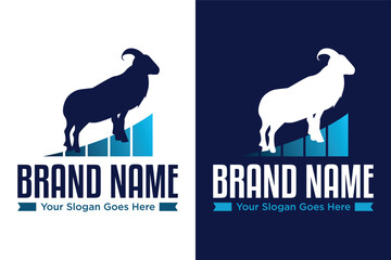 simple goat business bar illustration logo design