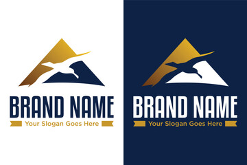 modern triangle Seagull illustration logo design - obrazy, fototapety, plakaty