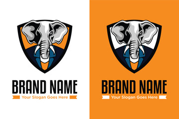 Business Professional friendly Elephant mascot wearing a suit illustration vector logo design