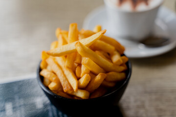 Food. French fries. Public catering.