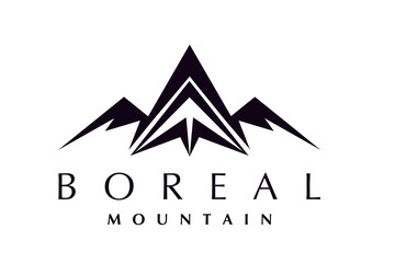Mount Compass Top Mountain Peak for Travel Adventure Outdoor logo design inspiration - obrazy, fototapety, plakaty