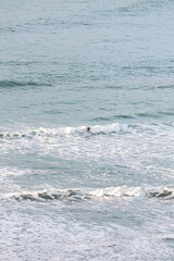 Fototapeta premium surfer in the middle of the ocean
