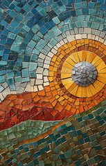 Obraz premium mosaic sun and sky background