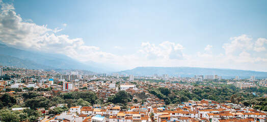 Fototapeta na wymiar Panoramic view of Bucaramanga city, Santander, Colombia, Urban