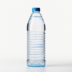 Naklejka premium A Plastic Bottle Full of Water on White Background. Drink, Beverage, Pure, Mineral Water 