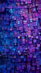 A stunning 3D mosaic of intricate colors blending together seamlessly, reconfigured in a 916 aspect ratio against a backdrop of royal purple shades.