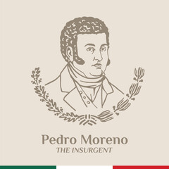 VECTORS. Illustration of Pedro Moreno Gonzalez, an insurgent in the Mexican War of Independence