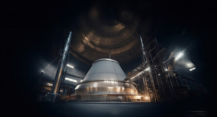 Obraz premium Construction of a nuclear power plant plant